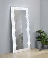 Zayan 32 x 71 Inch Floor Mirror LED Lighting White Gloss - 969558
