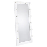 Zayan 32 x 71 Inch Floor Mirror LED Lighting White Gloss - 969558