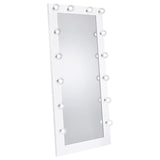Zayan 32 x 71 Inch Floor Mirror LED Lighting White Gloss - 969558