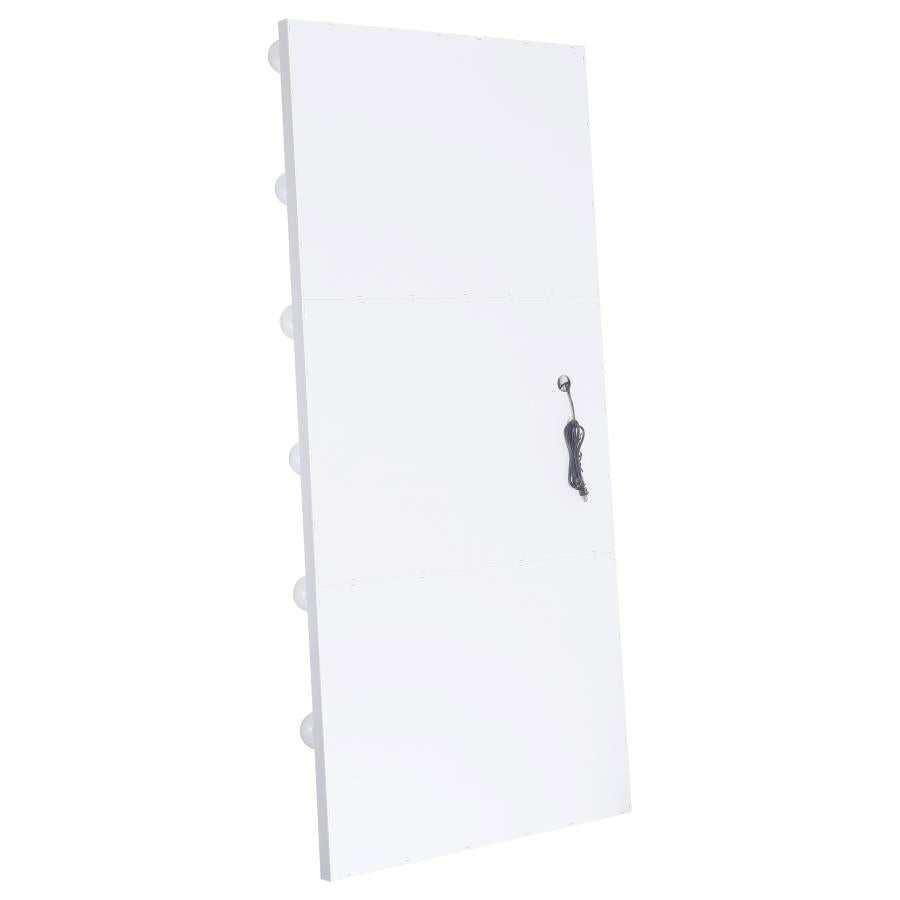 Zayan 32 x 71 Inch Floor Mirror LED Lighting White Gloss - 969558