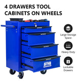 Rolling Metal Tool Chest With Drawers, Steel Storage Cabinet With Ball Bearing Slides