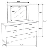 Dulcey - 6 Drawer Dresser With Mirror - Gloss White