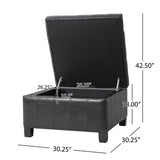 Square Tufted Indoor Ottoman With Lift-Top Storage