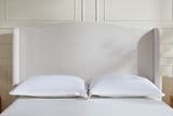 Hannah - Upholstered Wingback Bed Size / Tall Headboard Upholstered King Bed / Premium Textured Look / Minimalist Designs / No Box Spring Needed