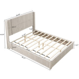 Platform Bed Frame With Headboard, Floor Standing Design