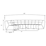 Oliver - 5 Piece Upholstered Sectional Sofa With Curved Silhouette - Ivory
