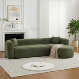L - Shape Boneless Cloud Couch With 2 Throw Pillows For Living Room