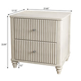 Fluted Nightstand With 3 Drawers