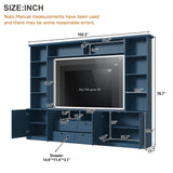 Farmhouse Elegant Entertainment Center Wall Unit With 4 Drawers