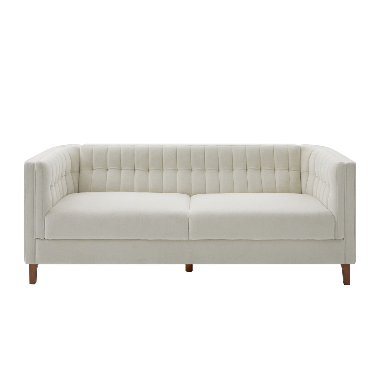 Modern 3 Seater Sofa, Upholstered Couch With Curved Armrests