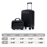 Luggage Set With Cosmetic Case, Combination Lock, Front Opening Design