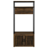 Quincy 2-door Coat Rack Hall Tree Storage Bench Dark Pine - 980006