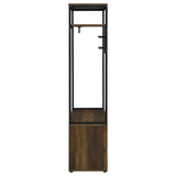 Quincy 2-door Coat Rack Hall Tree Storage Bench Dark Pine - 980006