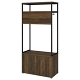 Quincy 2-door Coat Rack Hall Tree Storage Bench Dark Pine - 980006