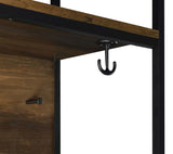 Quincy 2-door Coat Rack Hall Tree Storage Bench Dark Pine - 980006