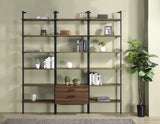 Owens 3-piece 96-inch Wall Mounted Bookshelf Set Walnut - 980074-S3