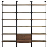 Owens 3-piece 96-inch Wall Mounted Bookshelf Set Walnut - 980074-S3