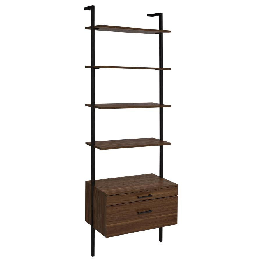 Owens 3-piece 96-inch Wall Mounted Bookshelf Set Walnut - 980074-S3