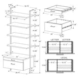 Owens 96-inch 4-shelf Storage Wall Bookshelf Walnut - 980074