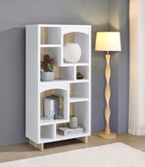 Dalton 65-inch 6-shelf Bookcase White and Distressed Pine - 980075