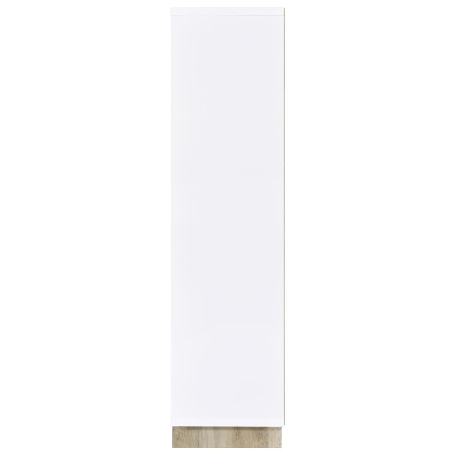Dalton 65-inch 6-shelf Bookcase White and Distressed Pine - 980075