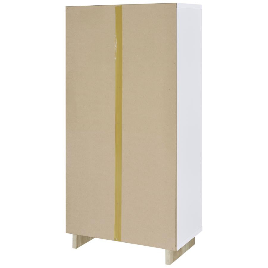 Dalton 65-inch 6-shelf Bookcase White and Distressed Pine - 980075