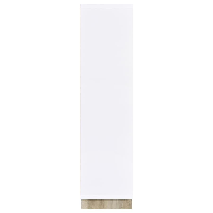 Dalton 65-inch 6-shelf Bookcase White and Distressed Pine - 980075