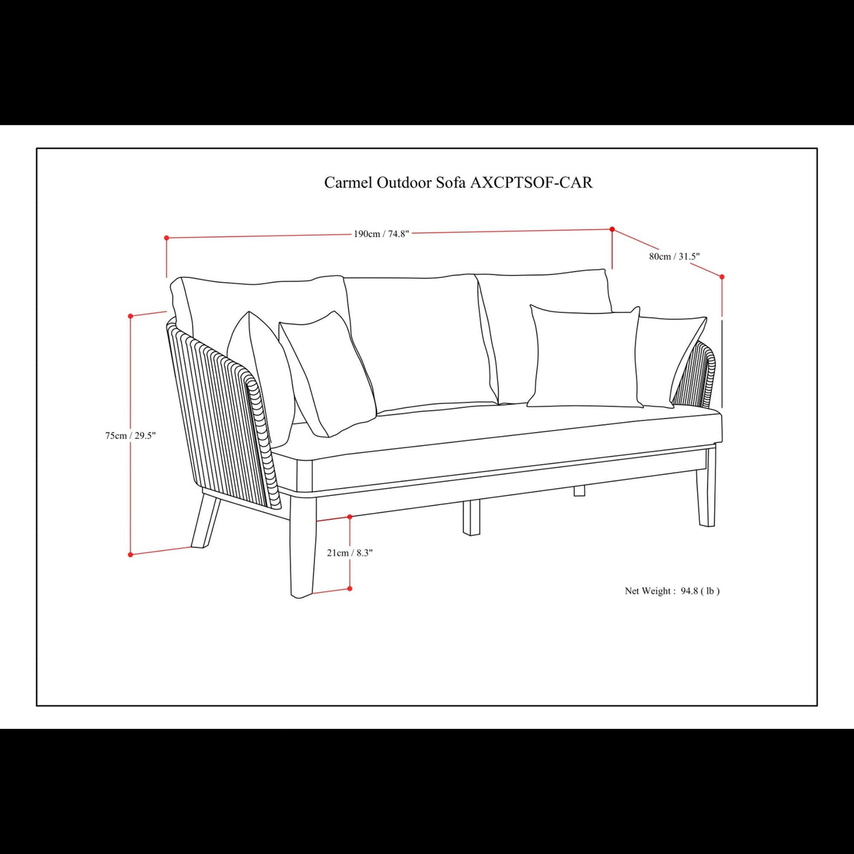 Carmel - Outdoor Sofa - Sand Drift