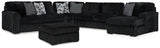 Midnight-Madness 4-Piece Sectional and Oversized Accent Ottoman - 98103U3
