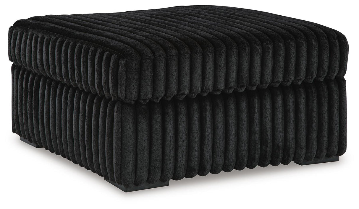 Midnight-Madness 2-Piece Sectional and Oversized Accent Ottoman - 98103U4