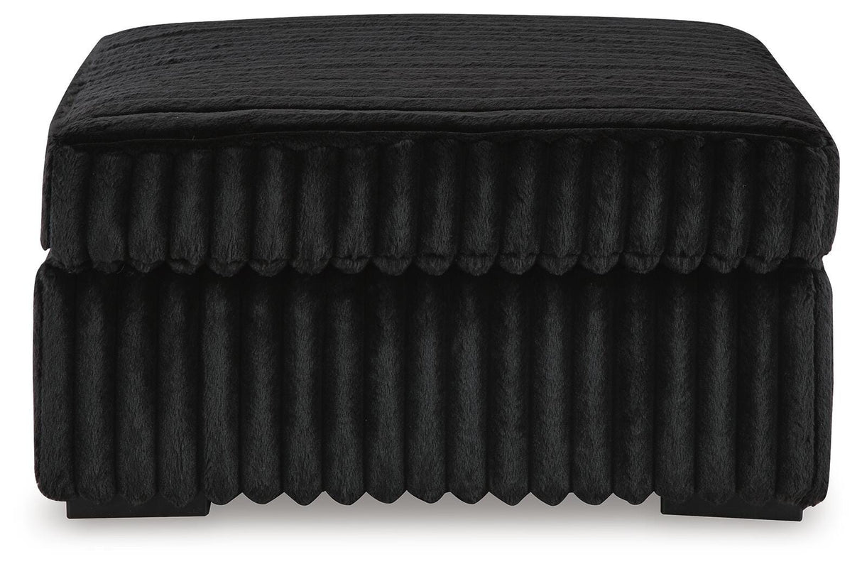 Midnight-Madness 2-Piece Sectional and Oversized Accent Ottoman - 98103U4