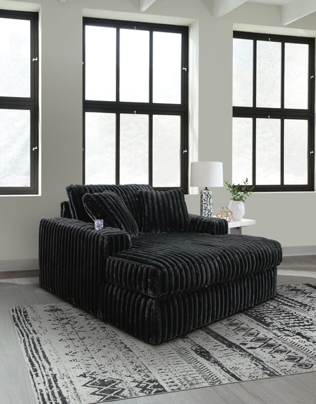 Midnight-Madness 4-Piece Sectional and Oversized Chaise - 98103U2