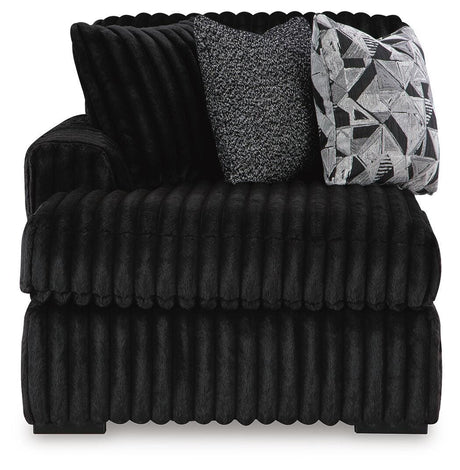 Midnight-Madness 3-Piece Sectional with Double Chaise and Ottoman - 98103U8