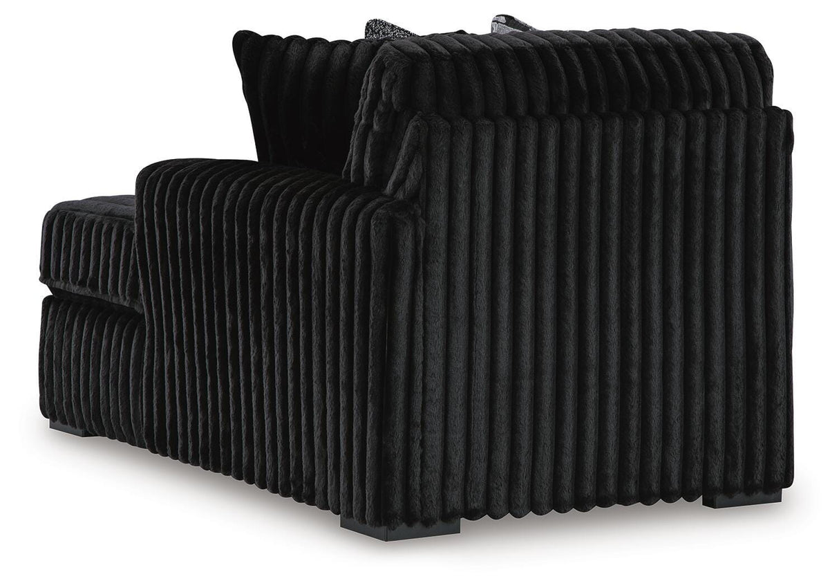 Midnight-Madness 2-Piece Sectional and Oversized Accent Ottoman - 98103U4