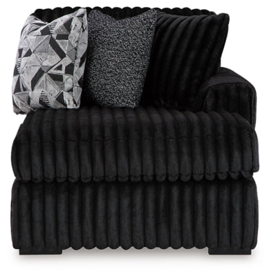 Midnight-Madness 2-Piece Sectional and Oversized Accent Ottoman - 98103U4