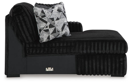 Midnight-Madness 2-Piece Sectional and Oversized Accent Ottoman - 98103U4