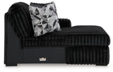 Midnight-Madness 2-Piece Sectional and Oversized Accent Ottoman - 98103U4