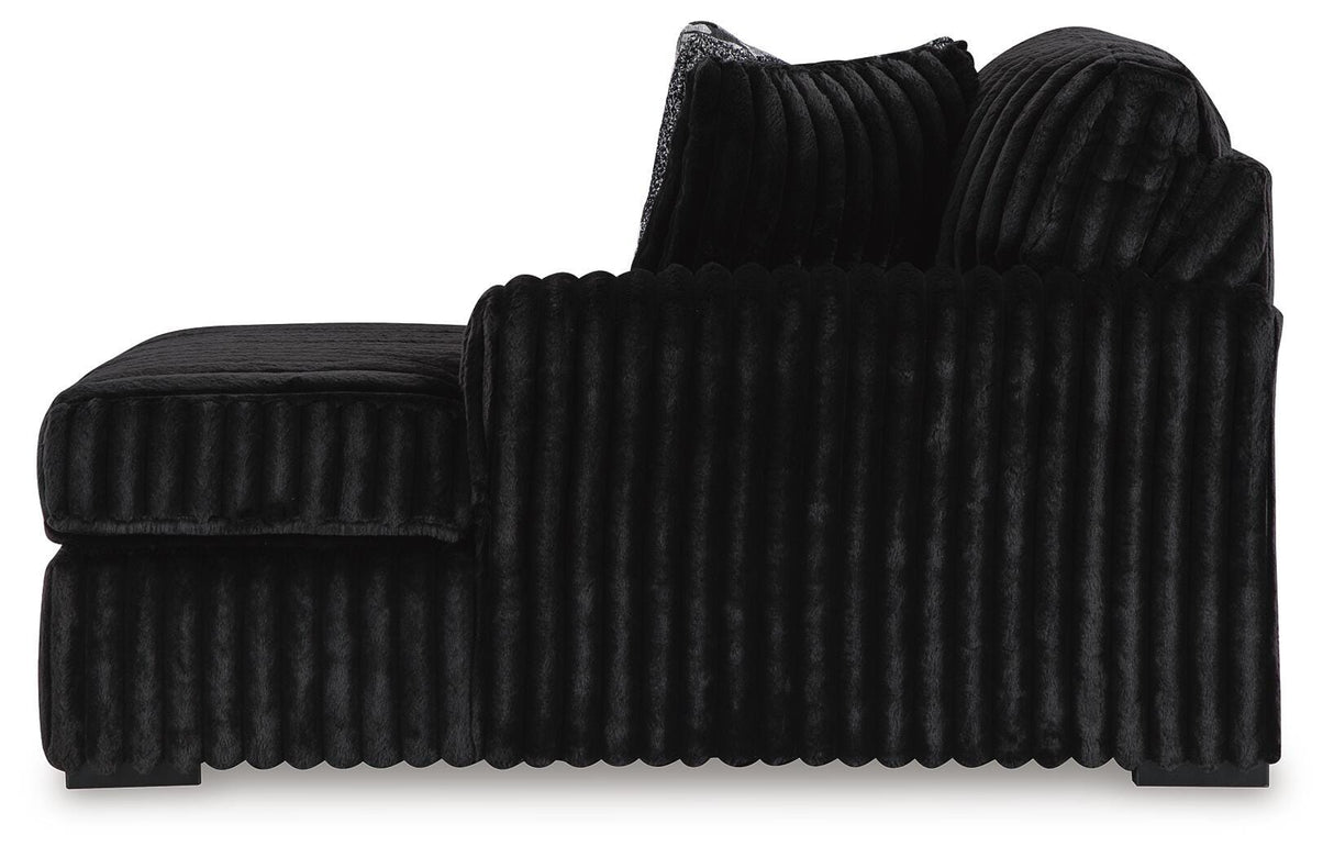 Midnight-Madness 2-Piece Sectional and Oversized Accent Ottoman - 98103U4