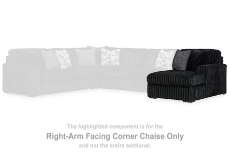 Midnight-Madness 4-Piece Sectional and Oversized Chaise - 98103U2