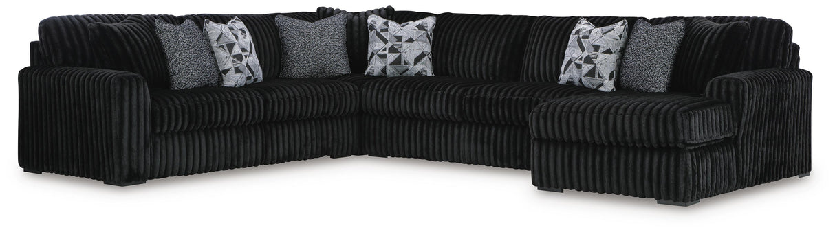 Midnight-Madness 4-Piece Sectional with Chaise - 98103S3