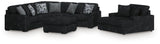 Midnight-Madness 3-Piece Sectional, Chaise and Oversized Accent Ottoman - 98103U1
