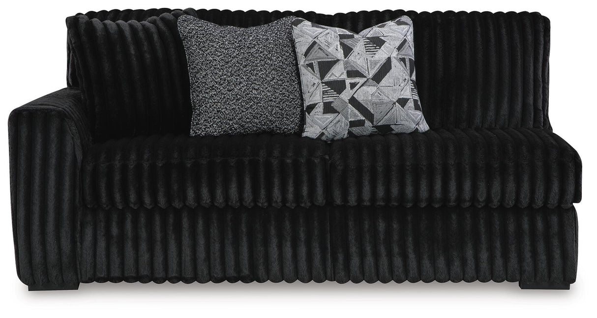 Midnight-Madness 2-Piece Sectional and Oversized Accent Ottoman - 98103U4