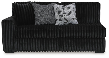 Midnight-Madness 2-Piece Sectional and Oversized Accent Ottoman - 98103U4