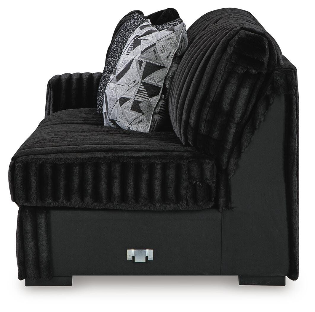 Midnight-Madness 2-Piece Sectional and Oversized Accent Ottoman - 98103U4