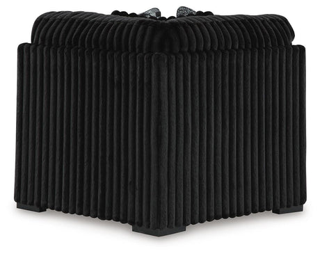 Midnight-Madness 3-Piece Sectional, Chaise and Oversized Accent Ottoman - 98103U1