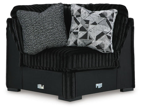 Midnight-Madness 4-Piece Sectional and Oversized Chaise - 98103U2