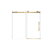 Frameless Single Sliding Shower Door With Handle And Square Tube Track