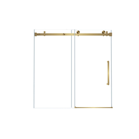 Frameless Single Sliding Shower Door With Handle And Square Tube Track