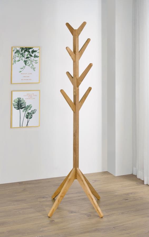 Margaret Solid Wood Coat Rack Clothing Hanger Natural Oak - 983271