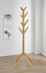 Margaret Solid Wood Coat Rack Clothing Hanger Natural Oak - 983271